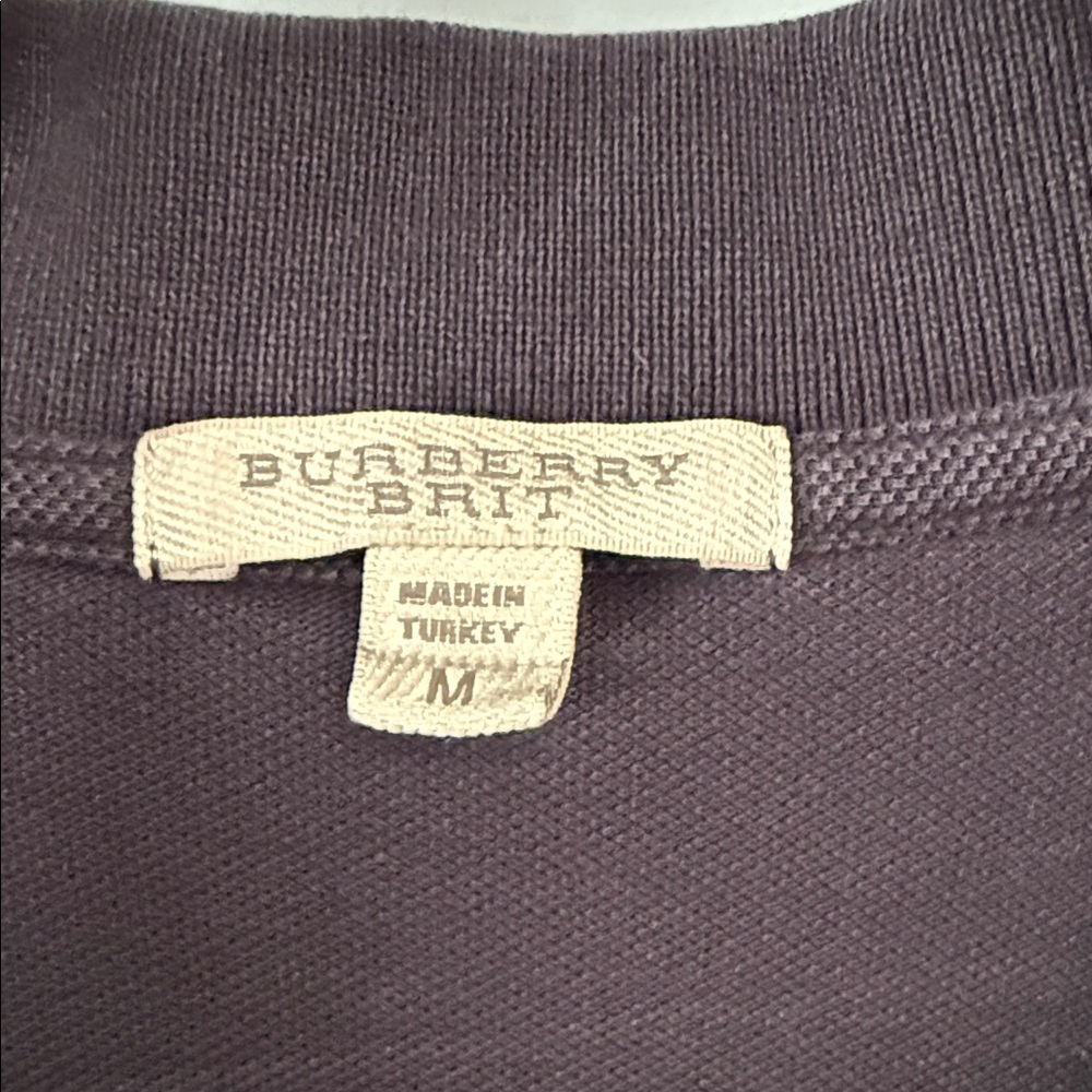 Burberry Black Polo Shirt with Check Detail - Picture 2 of 4